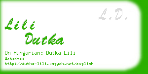 lili dutka business card